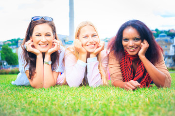 Three Young Women In The Park