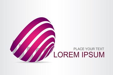 Logo stylized spherical surface with abstract shapes