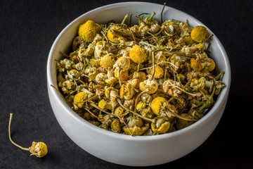 Chamomile Flowers in a Bowl