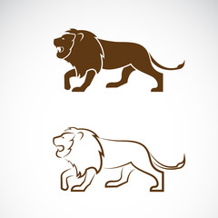 Vector of a male lion design on white background. Wild Animals. Easy editable layered vector illustration.
