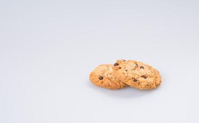 cookies or chocolate cookies on a background.