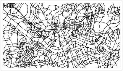 Obraz premium Seoul Korea City Map in Black and White Color.