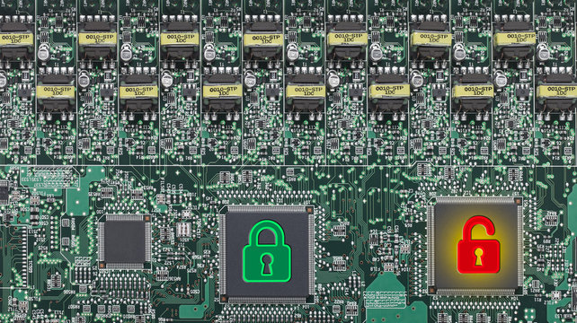 Computer-Chip Datenschutz Sicherheit Leiterplatte