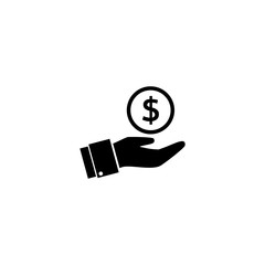 Incomes and hand vector icon