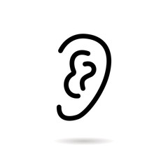 Obraz premium Ear line vector icon.