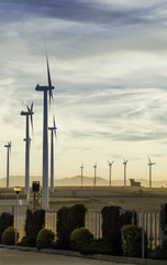 Wind turbines in Zaragoza Spain