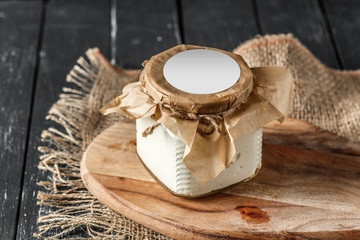 Cheese on the wooden table