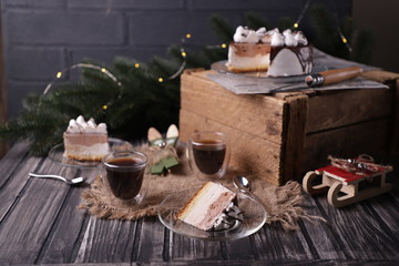 a festive tea party, a New Year's cake. holiday for two, St. Valentine's Day