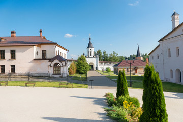 Fototapeta na wymiar Ensemble of the Starytsky Svyato-Uspensky Monastery in city Staritsa, Tver region