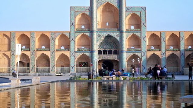 Amir Chakmaq square is one of the most popular city landmarks, its scenic architectural complex contains mosque, caravanserai, tekyeh and hamam, Yazd, Iran