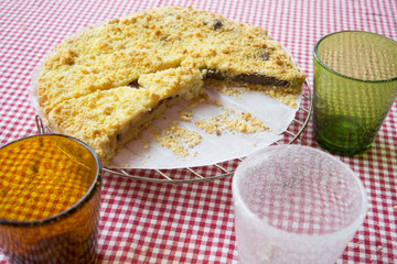 homemade chocolate crumble tart