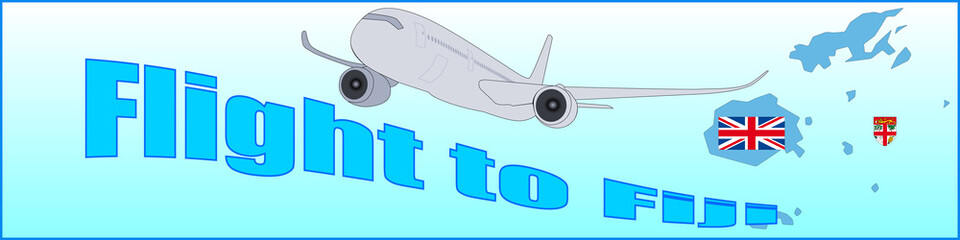 Banner with the inscription Flight to Fiji