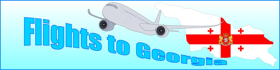 Banner with the inscription Flights to Georgia