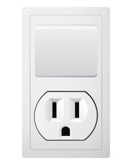 Electrical socket Type B with switch. Receptacle from Japan.