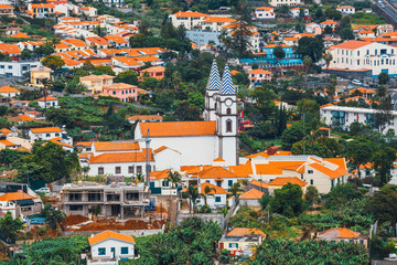 A view over the roof tops of buildings in Funchal, Madeira