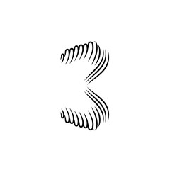 Number 3 logo icon vector design