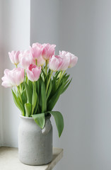 Bouquet of pink tulips.