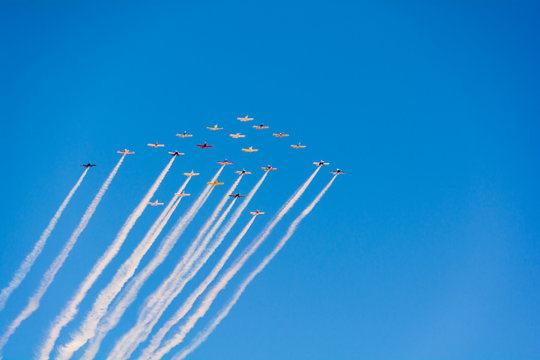 Nellis Air Force Base Aviation Nation Airplane formation Open House Smoke Trails