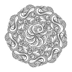 Vector round octopus tentacles mandala