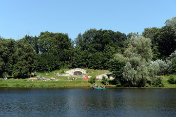 Upper Kuzminsky pond in the natural-historical park 