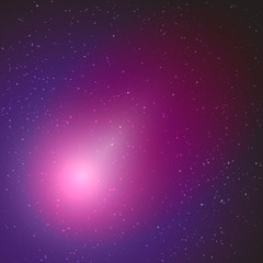 Space vector background with stars. Universe illustration. Colored cosmos backdrop with stars claster.