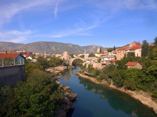 Fototapeta na wymiar Cityview of Mostar in Bosnia and Herzegovina