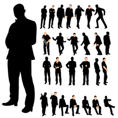 .vector, isolated silhouette of man, collection.