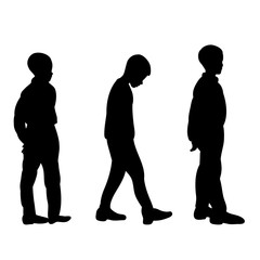 silhouette of children boys, collection