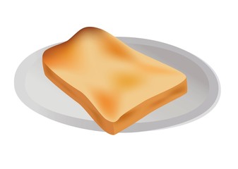 皿に載った食パン