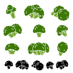 Broccoli set. Vector