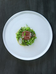 lamb on white plate
