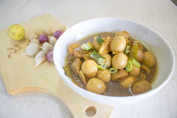 Quail Eggs with Soy Sauce, Fried Tempeh, Indonesian Food | Asian Food