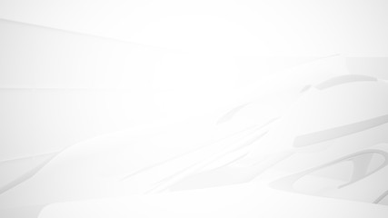 White smooth abstract architectural background. 3D illustration and rendering