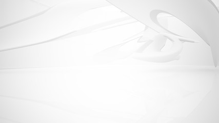 White smooth abstract architectural background. 3D illustration and rendering