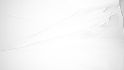 White smooth abstract architectural background. 3D illustration and rendering