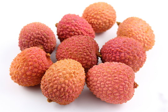 lychee fruits isolated on a white background