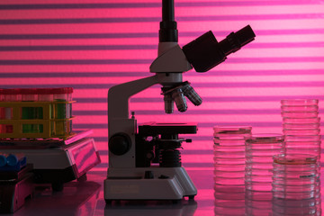 microscope in the laboratory