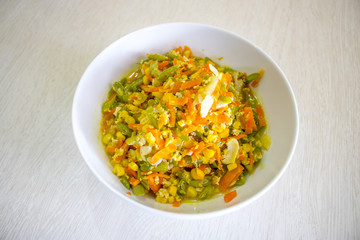 Salad Vegetables with Corn, Carrot, Long Beans, Indonesian Food | Assian Food