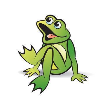 happy frog vector cartoon or mascot sitting or resting