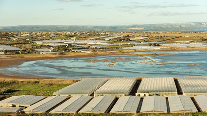 Tomato Greenhouses and Salines - Pachino Italy