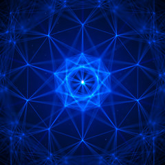 Abstract geometric figure with multiple connections.