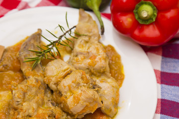 rabbit stew with peppers