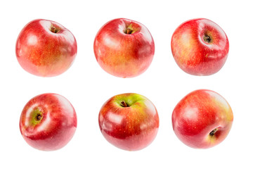 Beautiful ripe juicy Apple on a white background. The image from different angles.