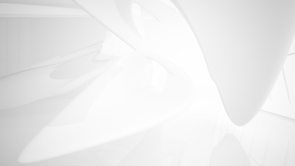 White smooth abstract architectural background. 3D illustration and rendering