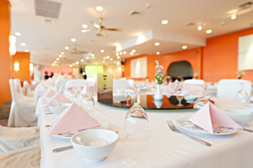 served banquet table