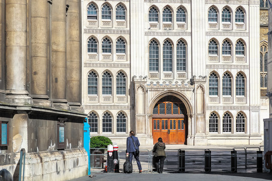 Facade of Guildhall in the City of London, England