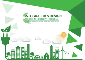 Ecology connection  concept background . Vector infographic illustration