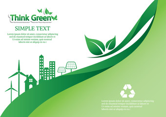 Ecology connection  concept background . Vector infographic illustration