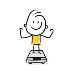 Strichfiguren / Strichmännchen: Diät, Gewicht, Fitness. (Nr. 170)