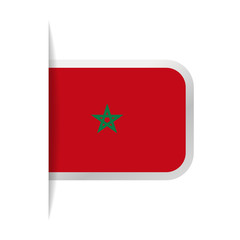 Morocco Flag Vector Bookmark Icon